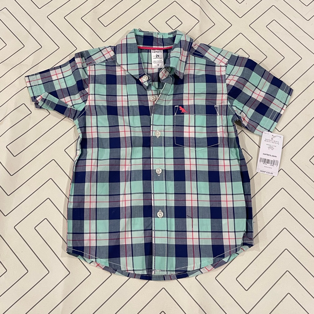 Nwt Carter's Plaid Button Down